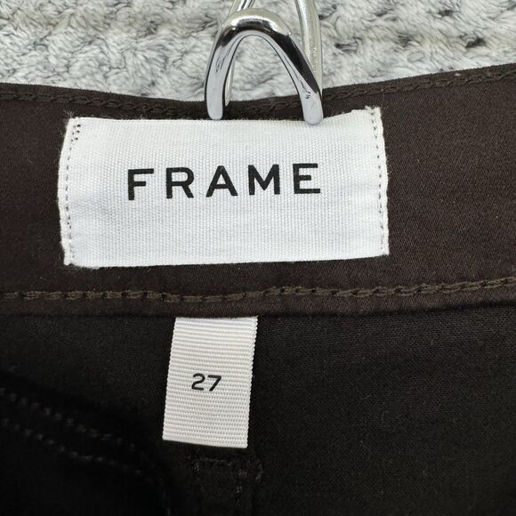 FRAME Pants Women 27 Brown Le High Skinny Crop Mid Rise Soft Stretchy 5 Pockets - Picture 2 of 16